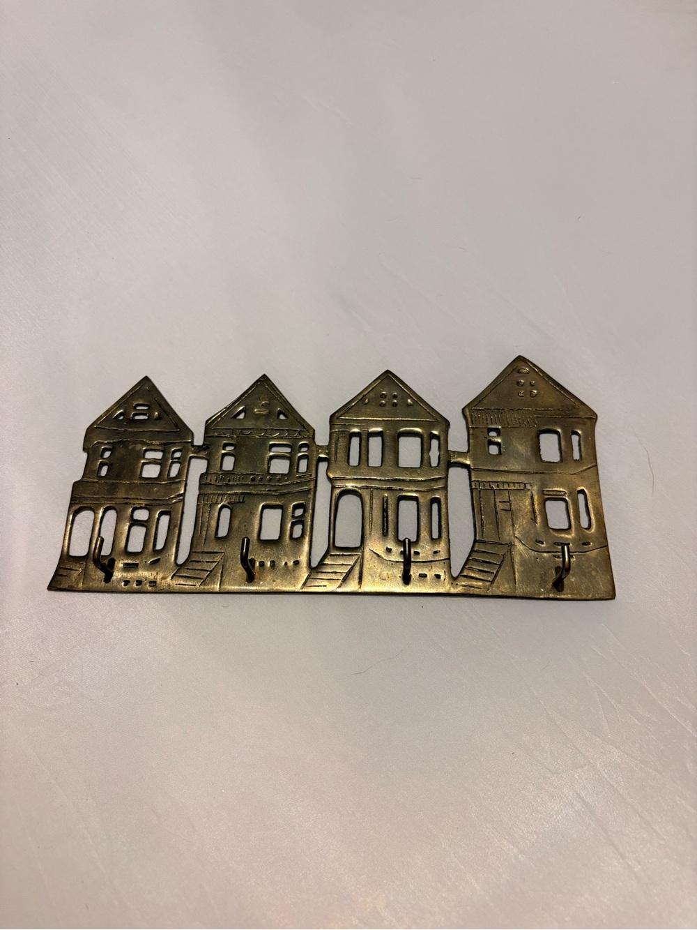 Solid Brass Row House Wall Hook - Decorative Home Wall Decor